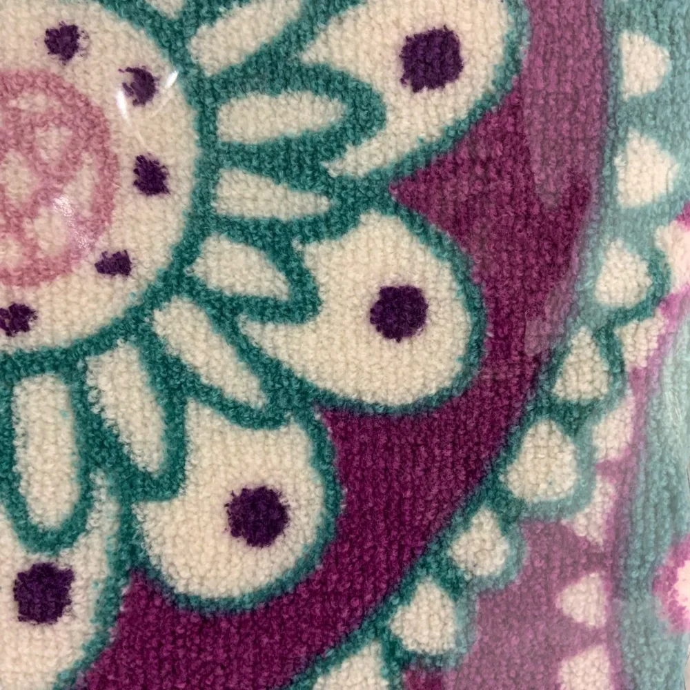 Dream Wheels Purple Teal White Bath Rug Mat 19.7 in X 31.5 in Mandala Rectangle - Picture 4 of 8